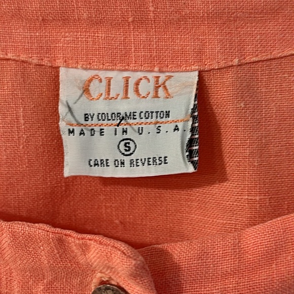 100% Linen Square Neck Button Front Tank Top by Click Size Small S - Picture 3 of 4